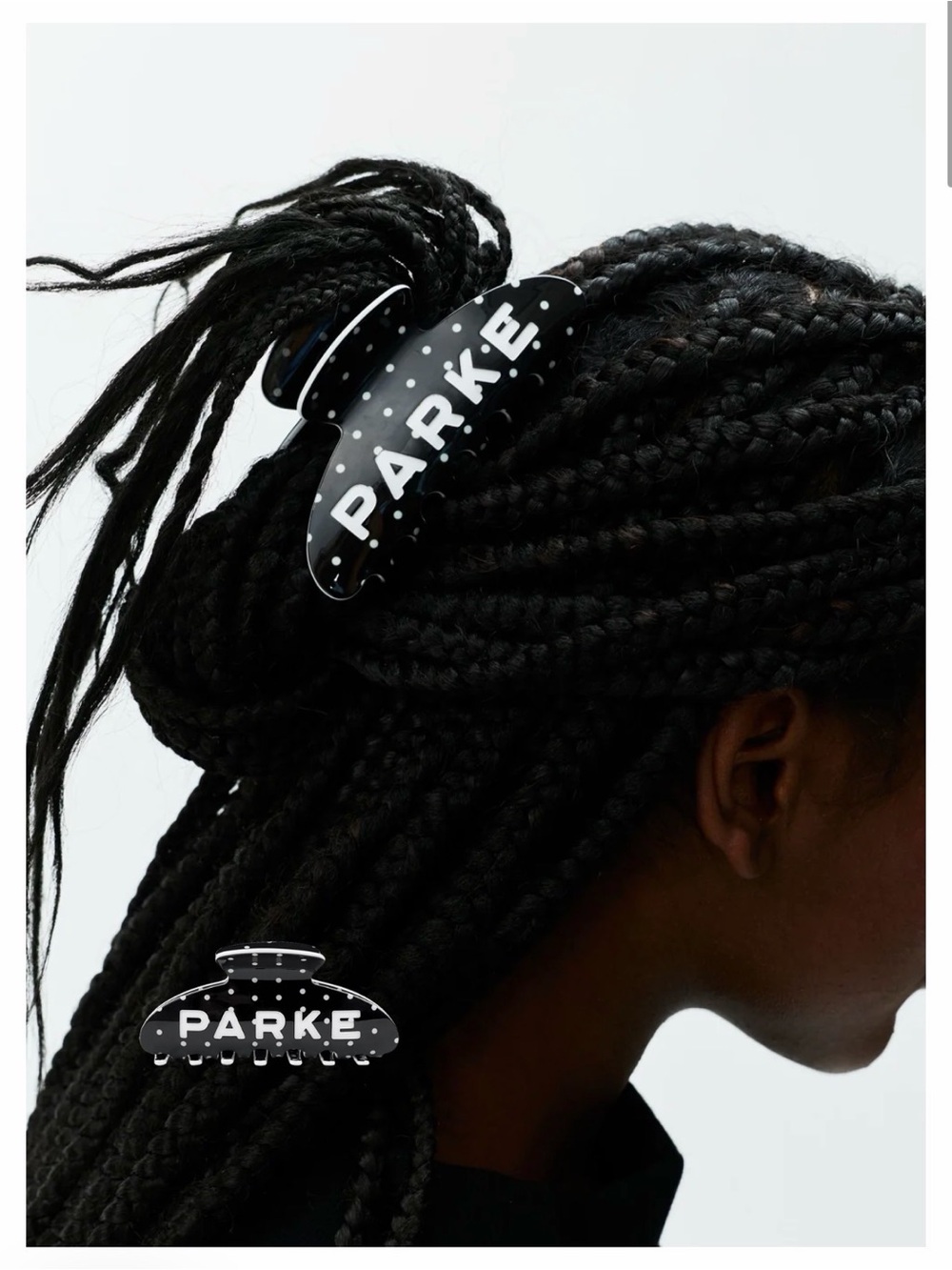 Parke Black Polka Dot Hair Claw Clip
